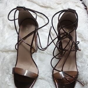 Aldo Metallic Bronze Strappy Heels